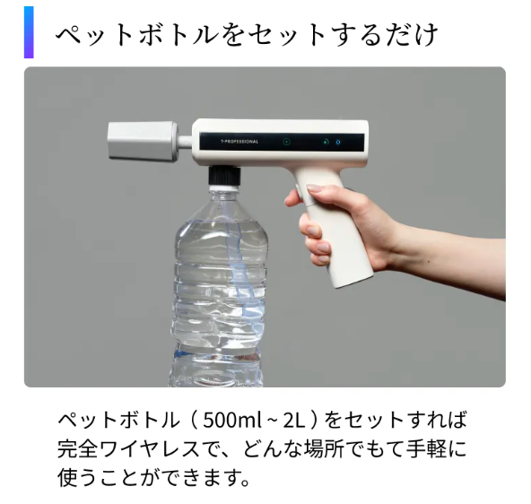 ペットボトルをセットして給水する仕組み
