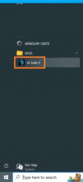 ASUS AI Suite 3のメイン画面