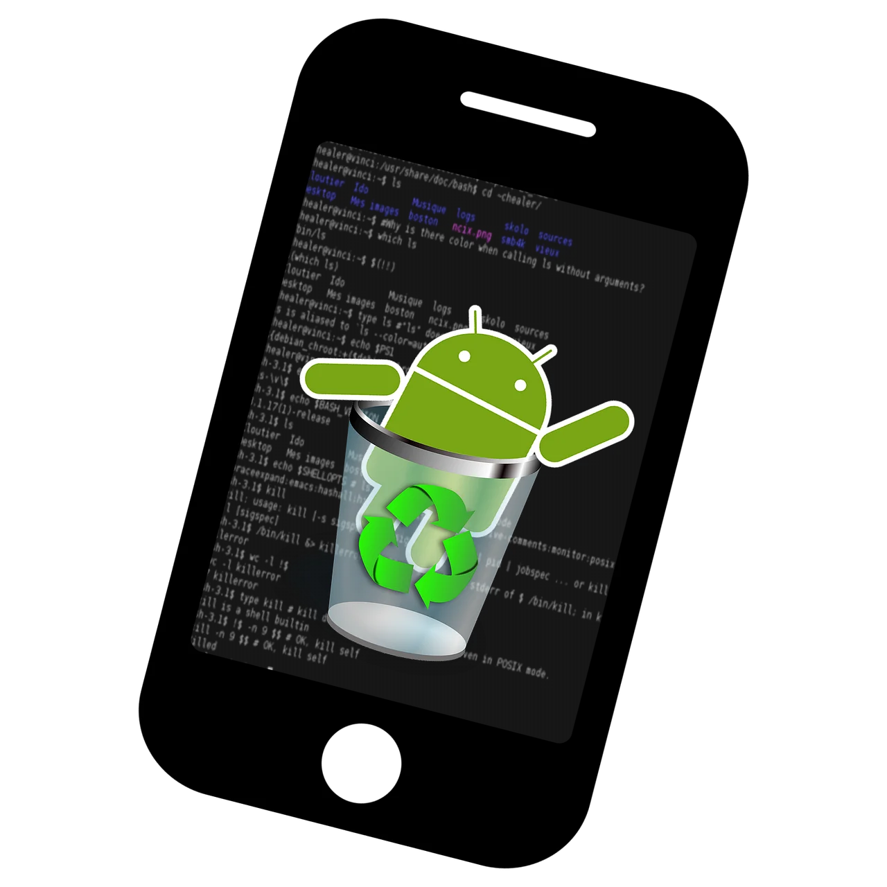 スマートフォンのクラッシュを表すイラスト