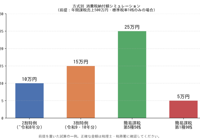 インボイス2割特例はいつまで？【2026年9月30日終了】消費税の納税額はいくら増えるか試算