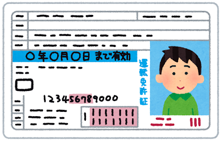 運転免許証を持つ男性のイラスト