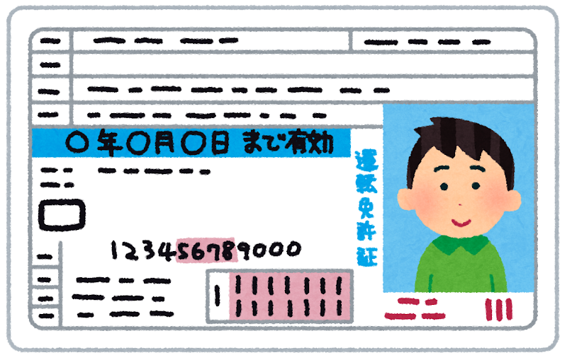 運転免許証のイラスト