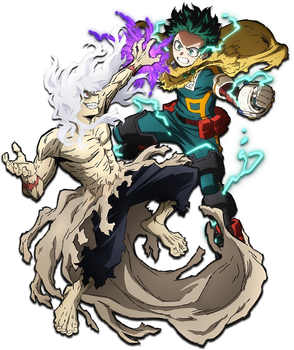早期購入特典キャラクター「緑谷出久 ライジング」と「オール・フォー・ワン 混沌」のキービジュアル
