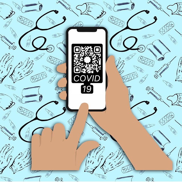 スマートフォンでQRコードを読み取っているところ