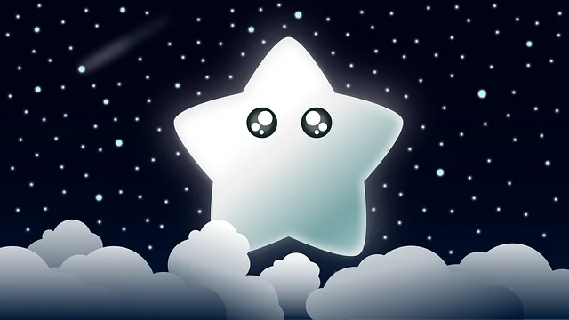 流れ星と夜空をモチーフにしたイラスト