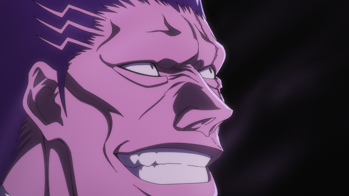 第44話の公式場面カット（憤怒の表情を浮かべるキャラクターのアップ）