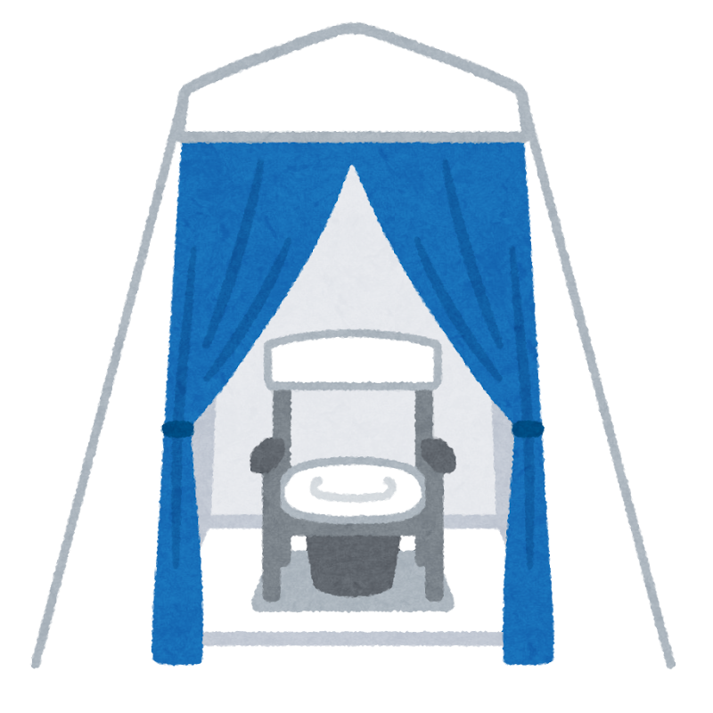 マンホールの上に設置するマンホールトイレのイラスト