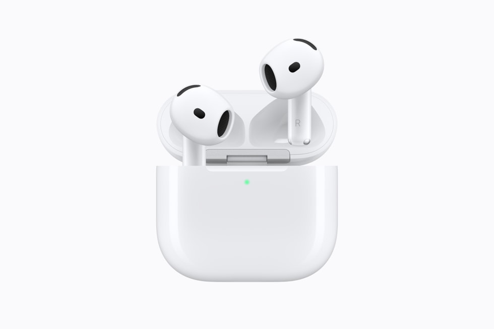 AirPods 5の製品画像（イヤホン本体と充電ケース）