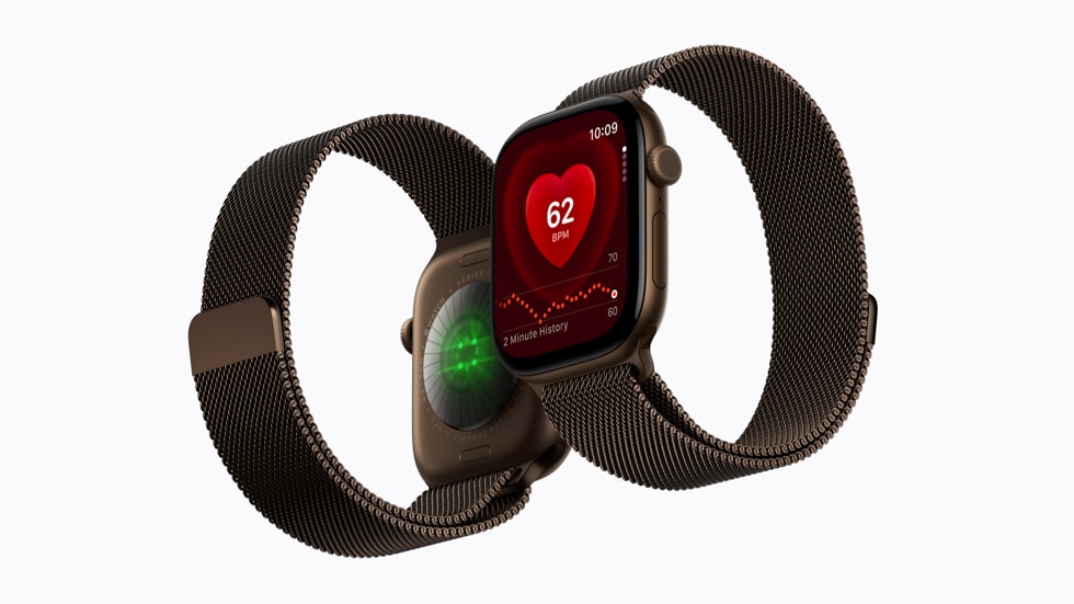 Apple Watch Series 12のアルミニウムモデルとチタニウムモデルの製品写真