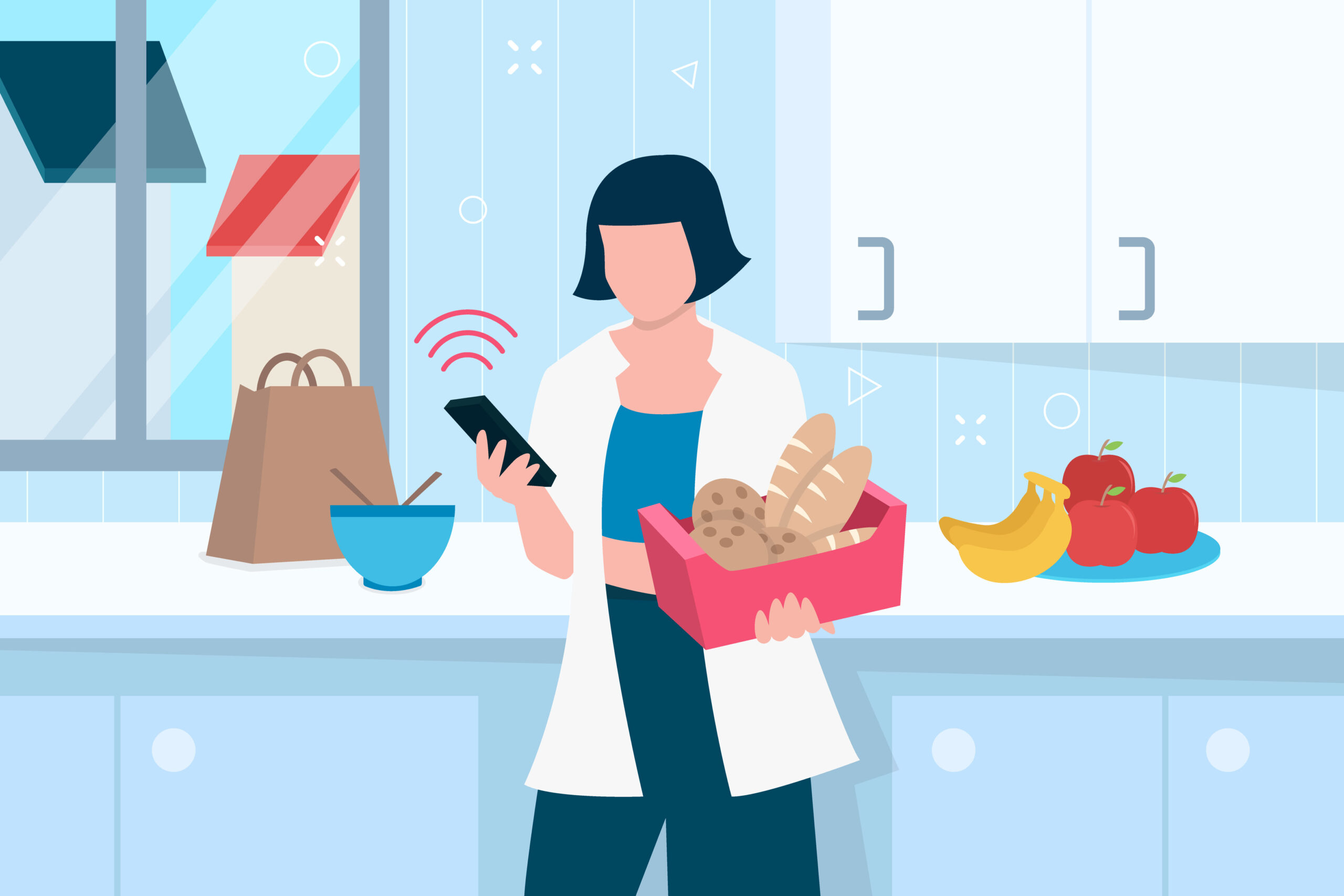 スマートフォンでテイクアウトを注文するイメージ