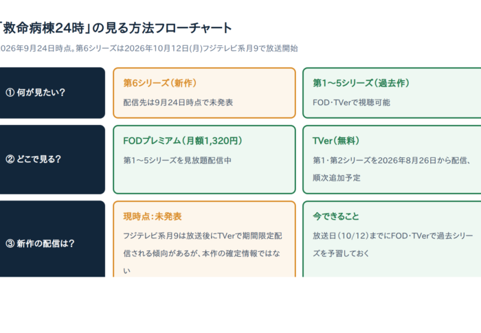 「救命病棟24時」第6シリーズはどこで見れる？配信サービスとキャスト・相関図まとめ