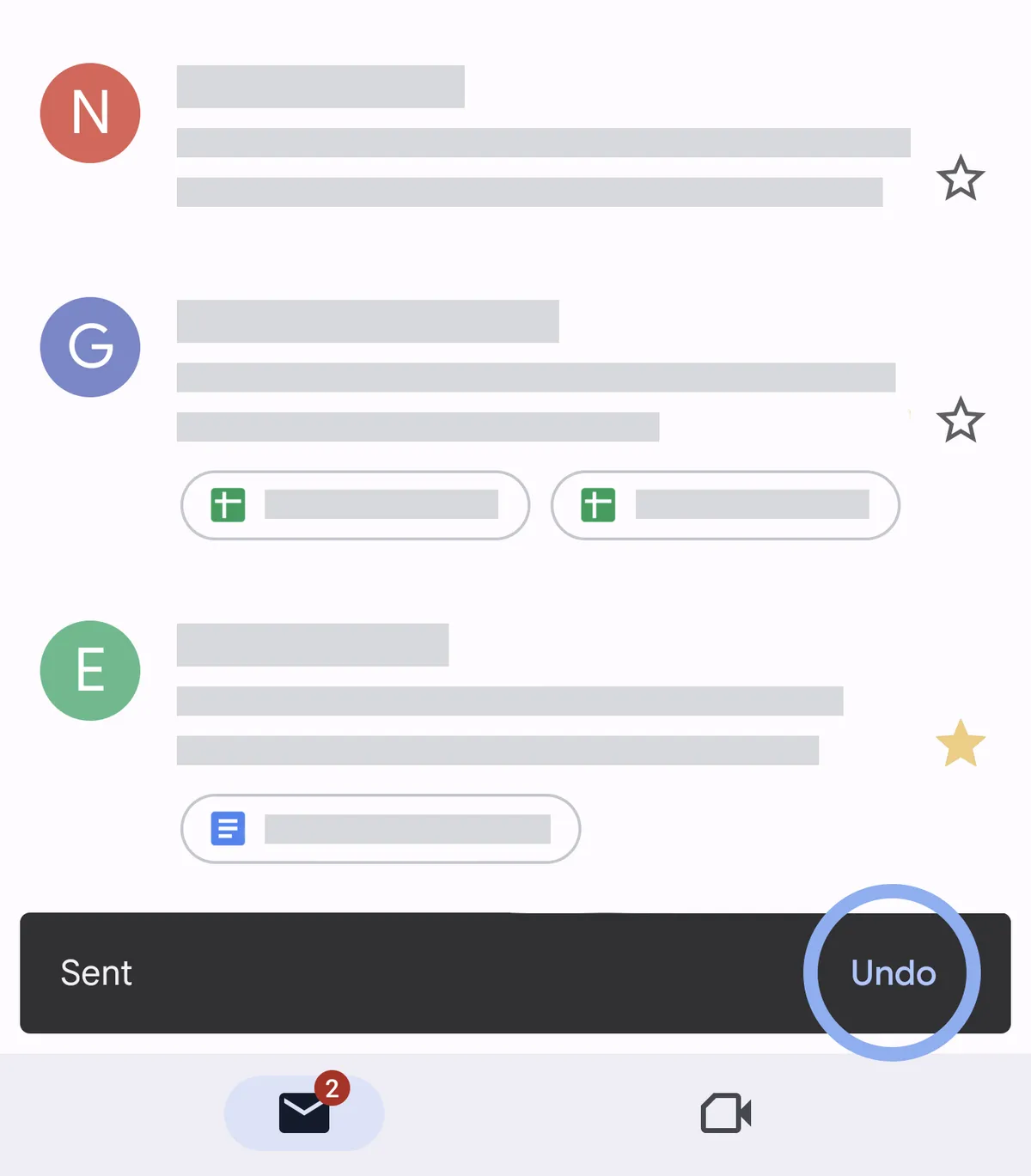 スマホアプリで表示される送信取り消しの案内