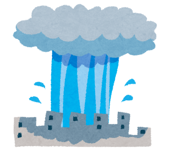 ゲリラ豪雨のイラスト