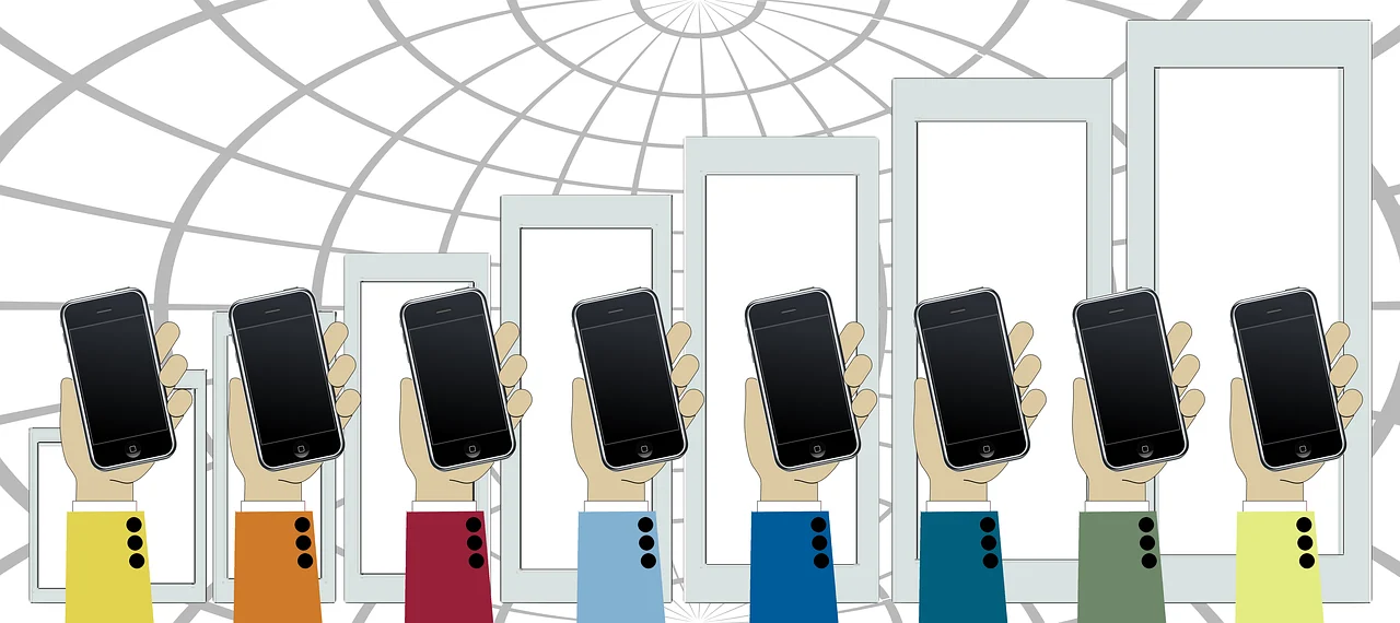 スマホの電波状況をイメージしたイラスト