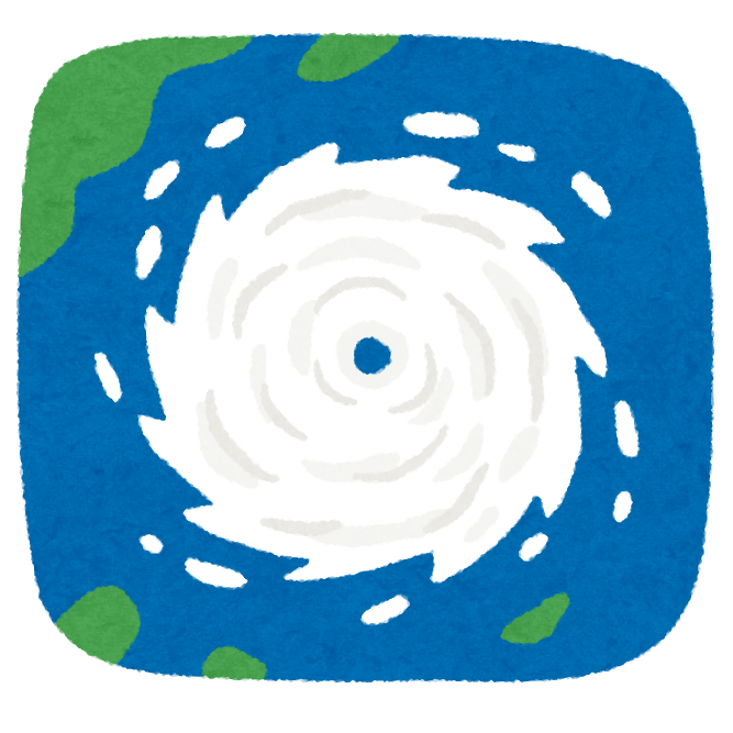 気象衛星から見た台風のイラスト