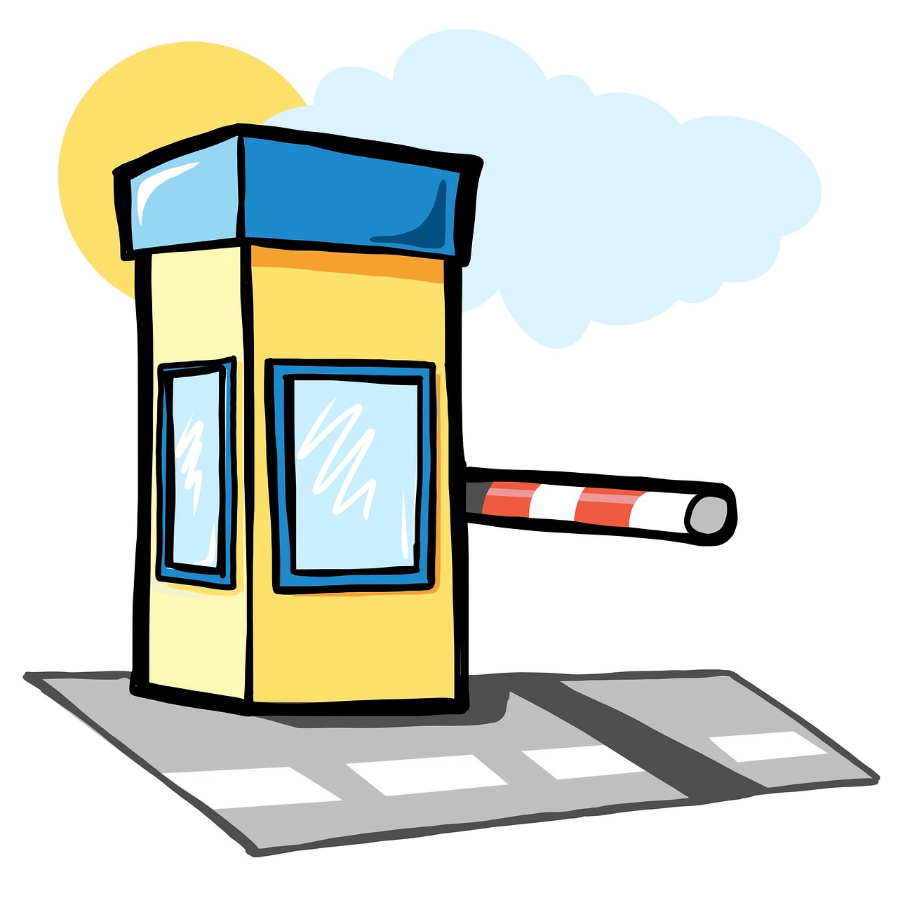 高速道路の料金所のイラスト