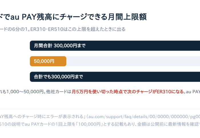 【解決済み】au PAY「ER305」「ER310」エラーの原因と直し方｜チャージできない時の対処法