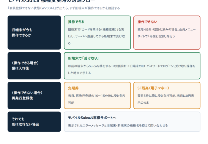 モバイルSuica「会員登録できない状態（WV004）」の原因と対処法｜機種変更で旧端末が使えない時
